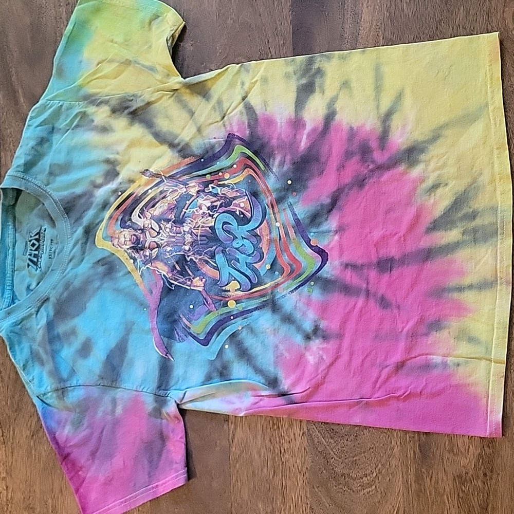 Marvel Thor Tie-Dye T-Shirt - Pink, Blue, Yellow